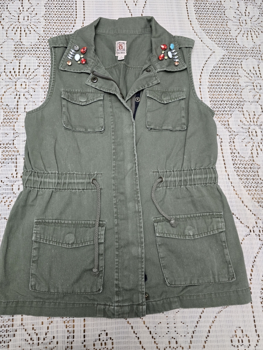 Decree Olive Green Utility Jacket with Branded Label